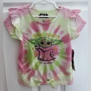 Girls Star Wars Baby Grogu Top, Size 6 NWT